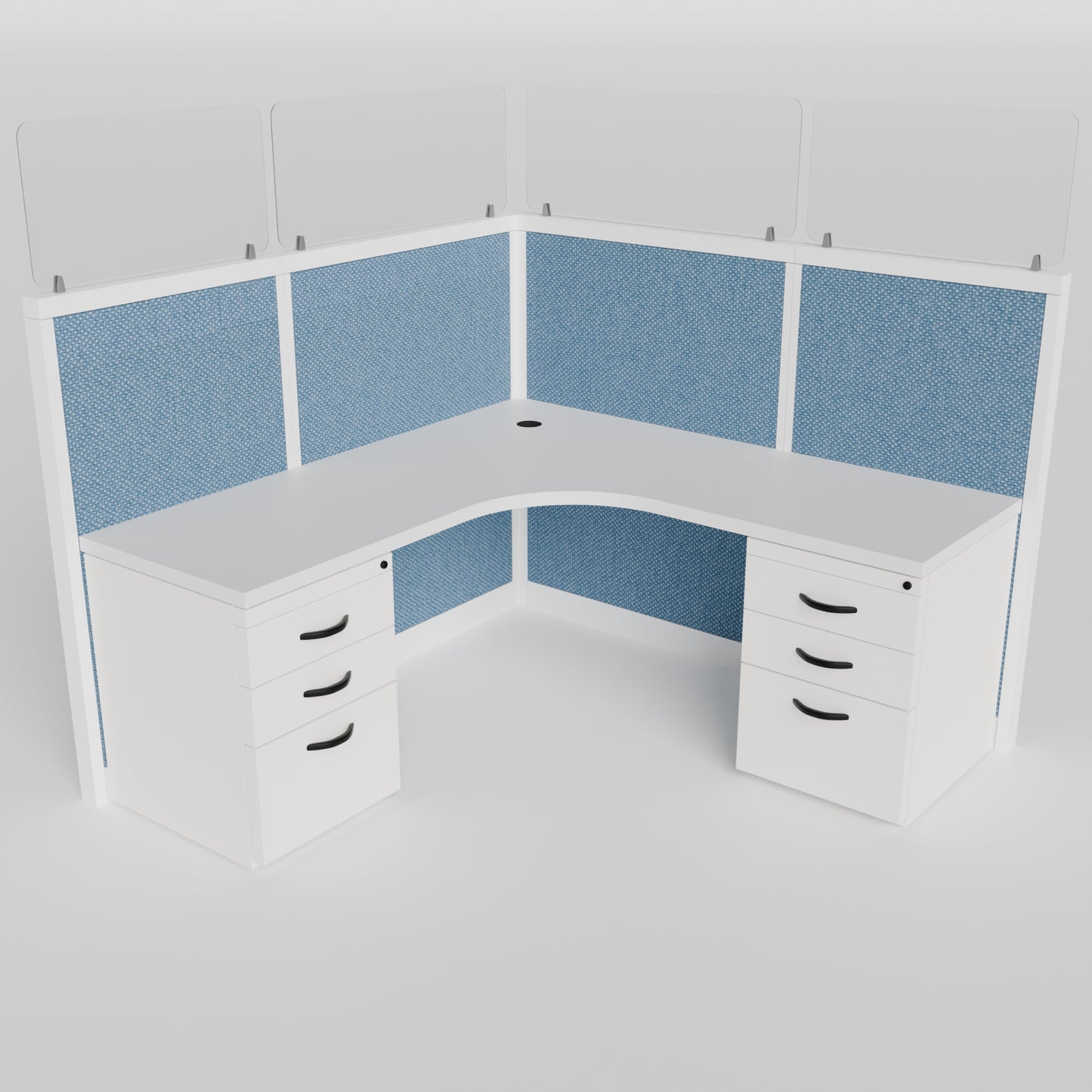 L-shape Cubicles with Glass Steelcase