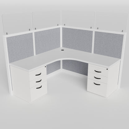 L-shape Cubicles with Glass Steelcase