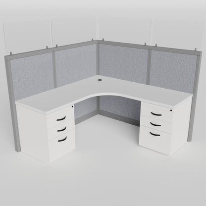 L-shape Cubicles with Glass Steelcase