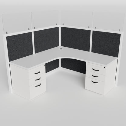 L-shape Cubicles with Glass Steelcase