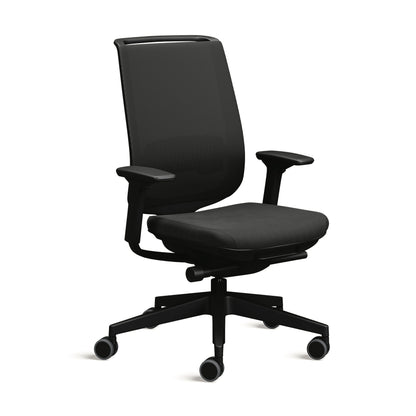 Steelcase Reply Chair Black Mesh Black Fabric Seat