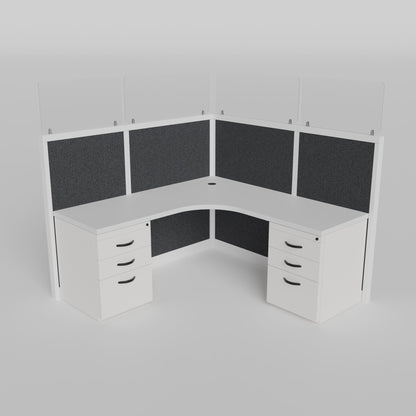 L-shape Cubicles with Glass Steelcase